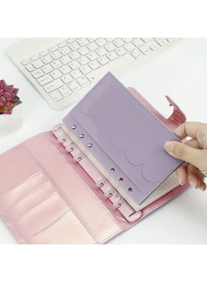 حافظات شفافة مقاس A6 ذات 6 حلقات، فواصل بتصميم بتلات لتنظيم المخطط - Image 1